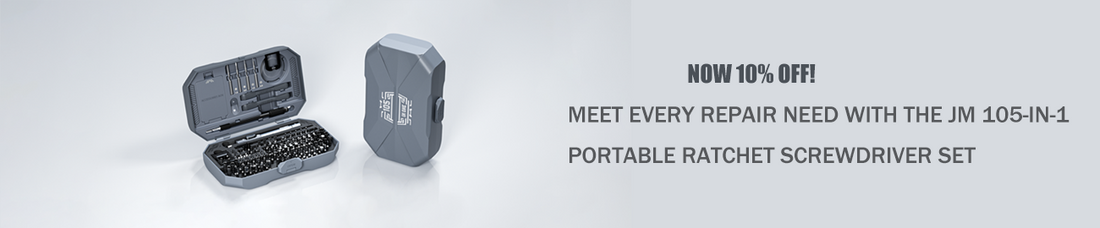 Now 10% Off!-Meet Every Repair Need with the JM 105-in-1 Portable Ratchet Screwdriver Set
