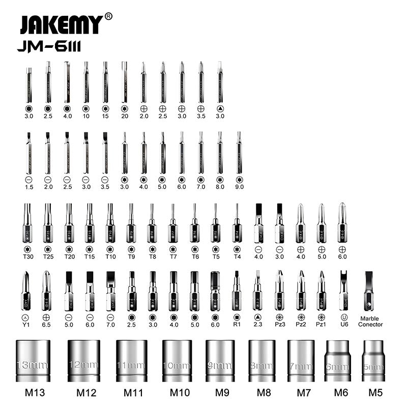 Jakemy Store Adapt to Your DIY Demands with Ease: JM 69-in-1 Ratchet Screwdriver Set with Adjustable Handles