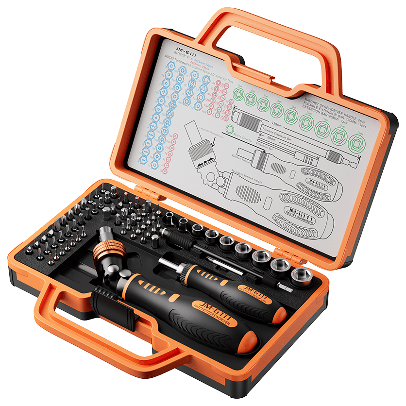 Jakemy Store Adapt to Your DIY Demands with Ease: JM 69-in-1 Ratchet Screwdriver Set with Adjustable Handles