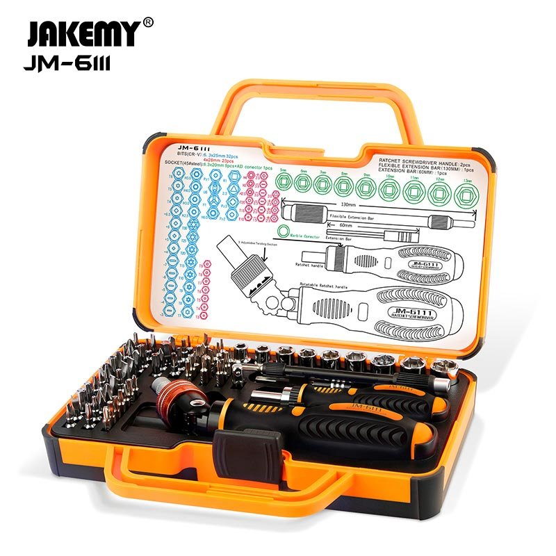 Jakemy Store Adapt to Your DIY Demands with Ease: JM 69-in-1 Ratchet Screwdriver Set with Adjustable Handles