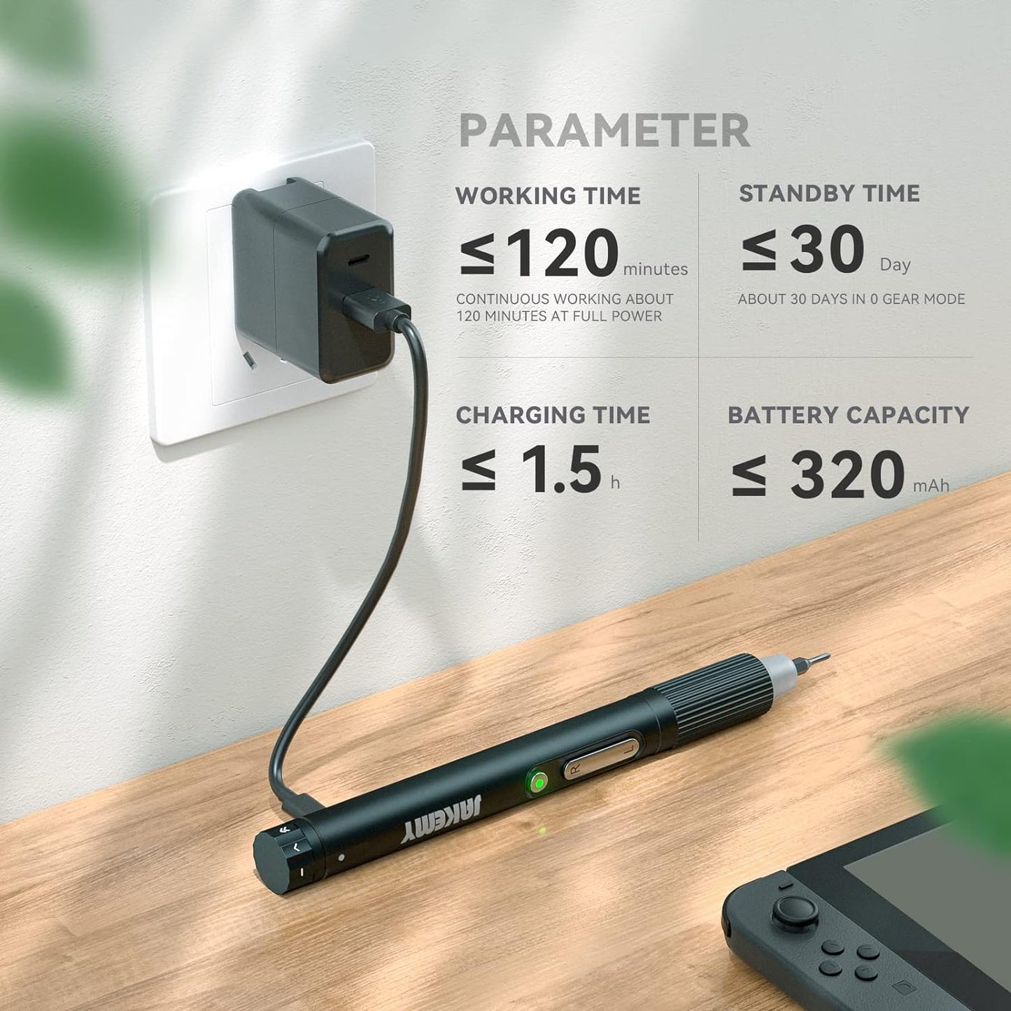 Jakemy Store Efficient and Versatile: JM 21-in-1 Compact Electric Screwdriver with 3-Speed Adjustable Torque and Independent LED Shadowless Light Switch
