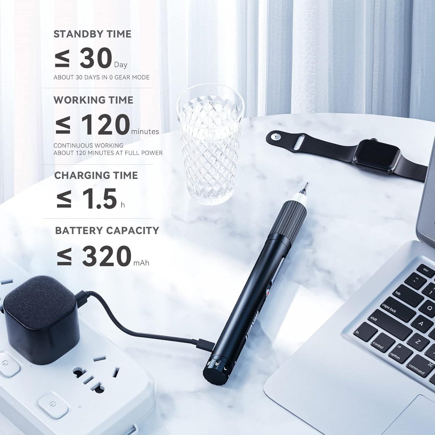 Jakemy Store Efficient and Versatile: JM 21-in-1 Compact Electric Screwdriver with 3-Speed Adjustable Torque and Independent LED Shadowless Light Switch