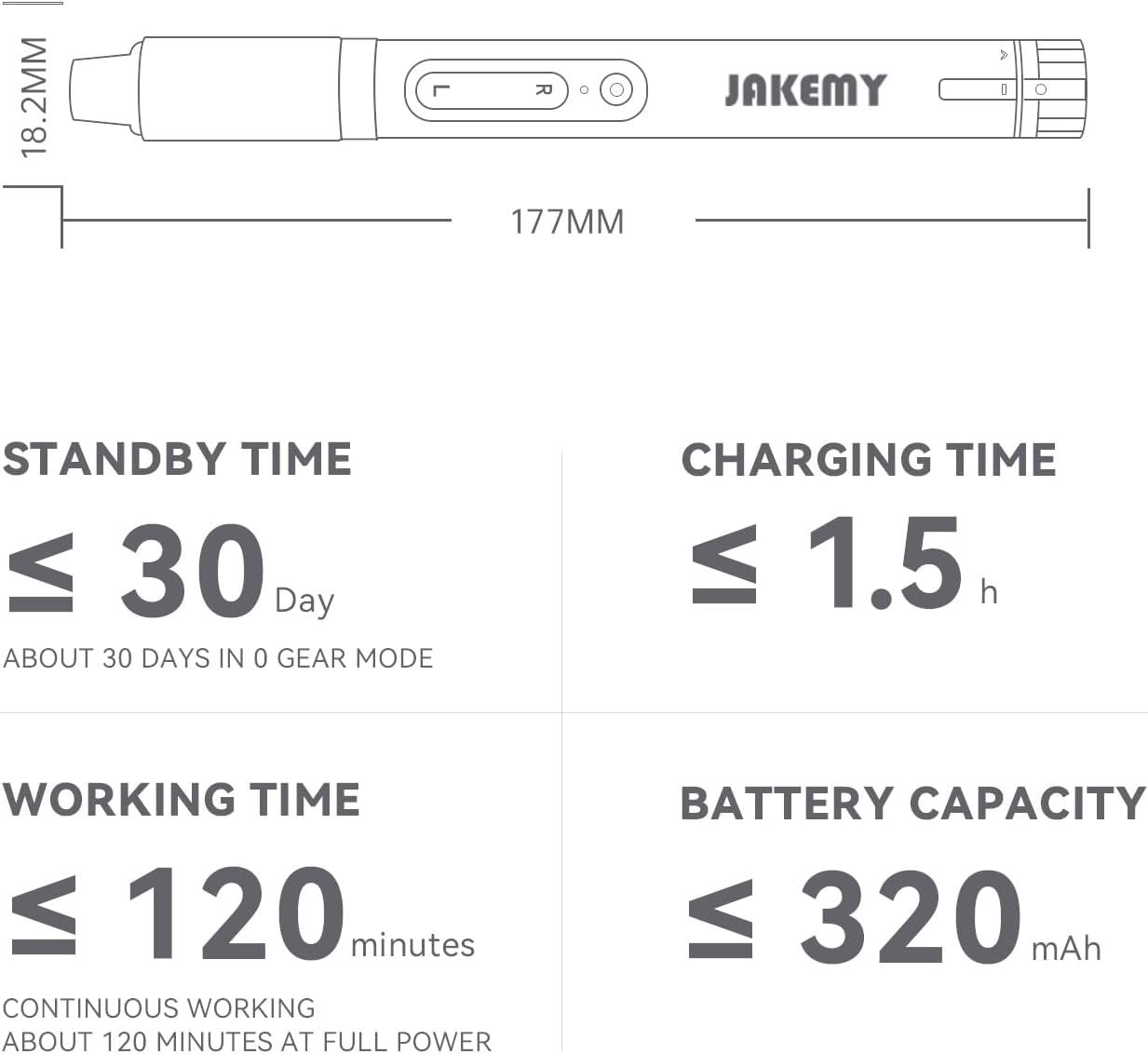 Jakemy Store Efficient and Versatile: JM 21-in-1 Compact Electric Screwdriver with 3-Speed Adjustable Torque and Independent LED Shadowless Light Switch