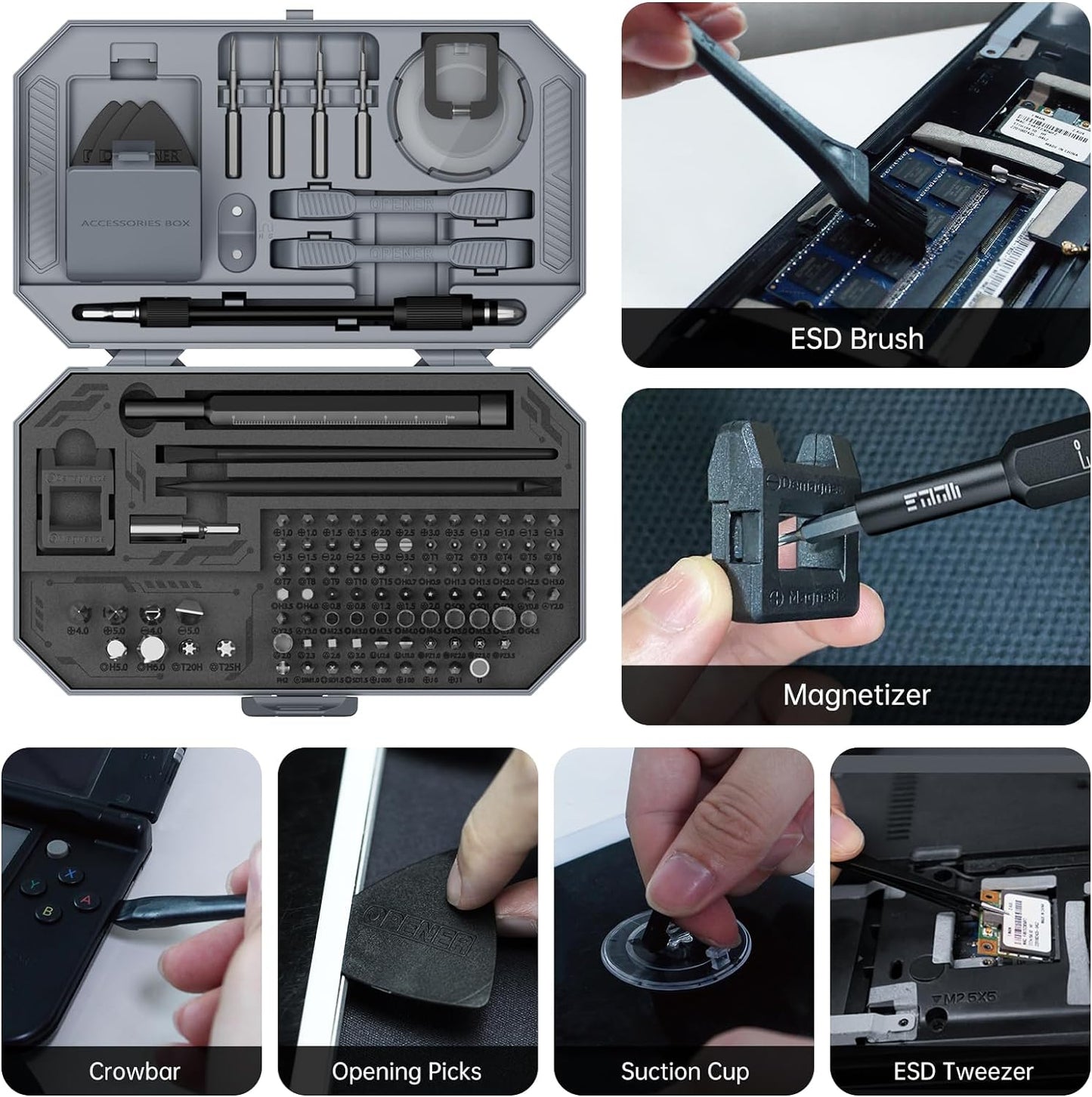 Jakemy Store Professional Electronics Repair Kit: JM 105-in-1 Compact Screwdriver Kit- Versatile and Lightweight Design