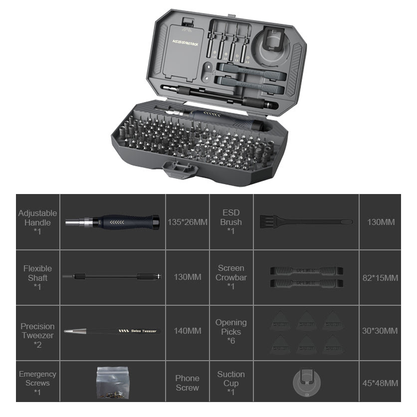 Jakemy Store Versatile Precision at Your Fingertips: JM 164-in-1 Multi-Stage Adjustable Screwdriver Set with Opening Pry Tool