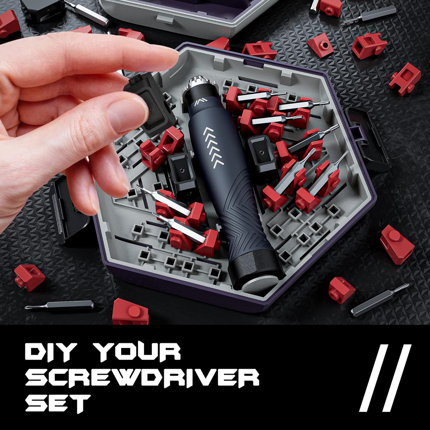 Jakemy Store Versatile and Creative:JM 25-in-1 Building Block Screwdriver Set for Stress Relief and Precision Repairs