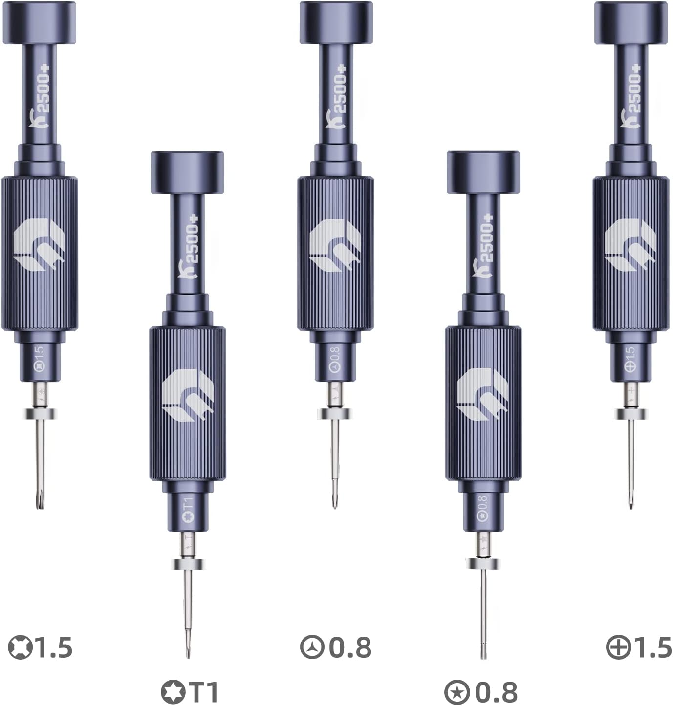Jakemy Store Professional Grade Precision Screwdriver: JM S2 Steel Bit (Phillips, Torx, Standoff, Pentalobe, Tri-wing) with Mute Bearing Cap