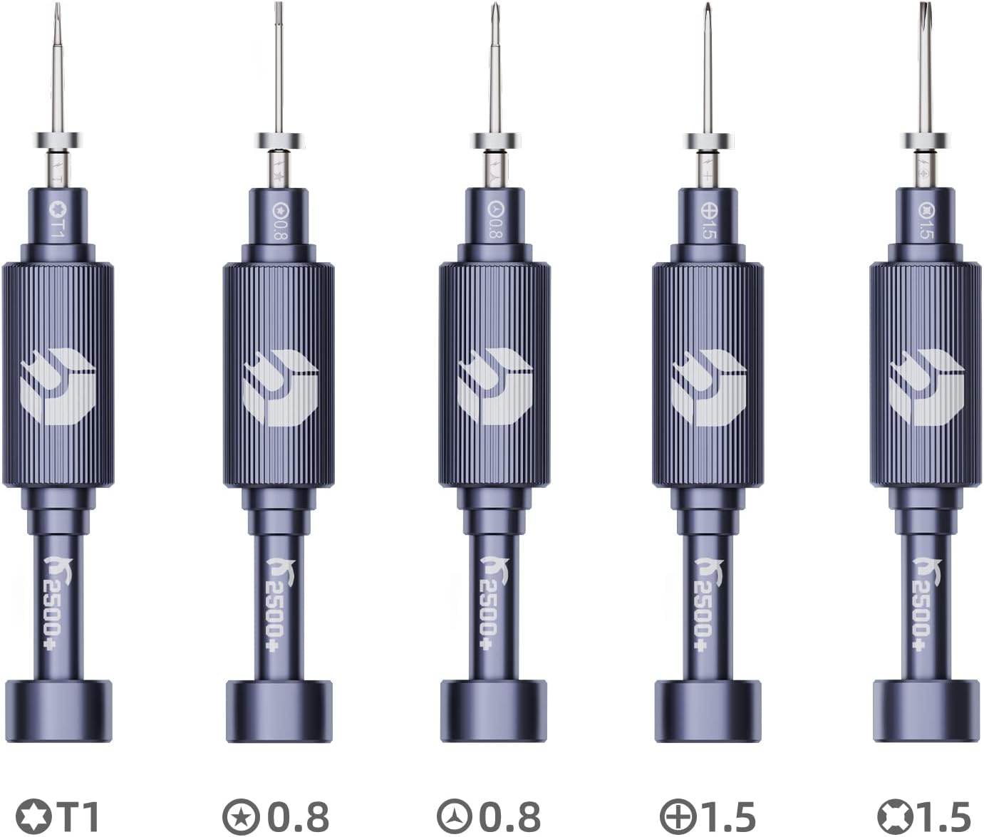 Jakemy Store Professional Grade Precision Screwdriver: JM S2 Steel Bit (Phillips, Torx, Standoff, Pentalobe, Tri-wing) with Mute Bearing Cap