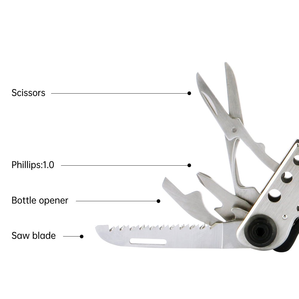 Jakemy Store Versatile JM 9-in-1 Outdoor Tool Kit: Includes Scissors, Screwdriver, and Carabiner for Travel