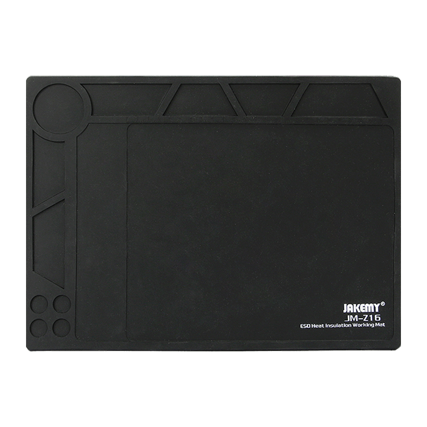 Jakemy Store JM-Z16 Heat-Resistant Working Mat: Insulates Up to 500°C, Anti-Static Silicone - Food-Grade, Protects Solder Tip & Workbench, Washable - Ideal for Electronics Repair