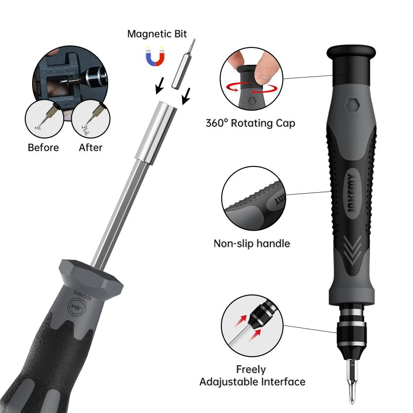 Jakemy Store Comprehensive Professional Toolkit: JM 202-in-1 Multi-bit Precision Screwdriver Set with Adjustable Design Handle
