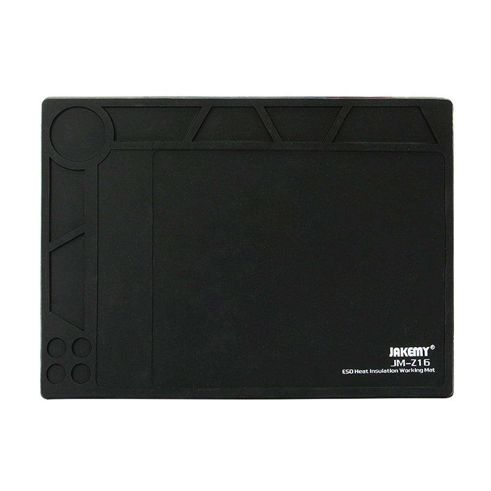 Jakemy Store JM-Z16 Heat-Resistant Working Mat: Insulates Up to 500°C, Anti-Static Silicone - Food-Grade, Protects Solder Tip & Workbench, Washable - Ideal for Electronics Repair