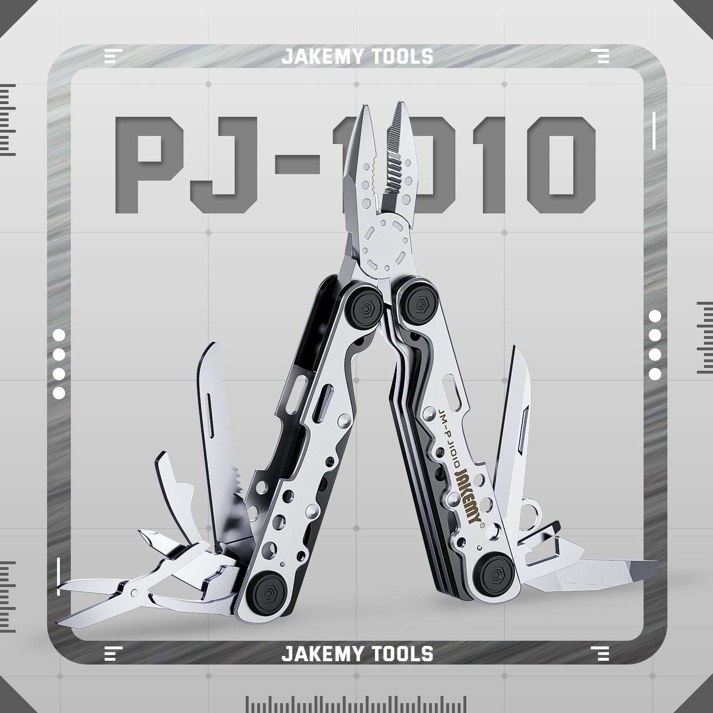 Jakemy Store Versatile JM 9-in-1 Outdoor Tool Kit: Includes Scissors, Screwdriver, and Carabiner for Travel