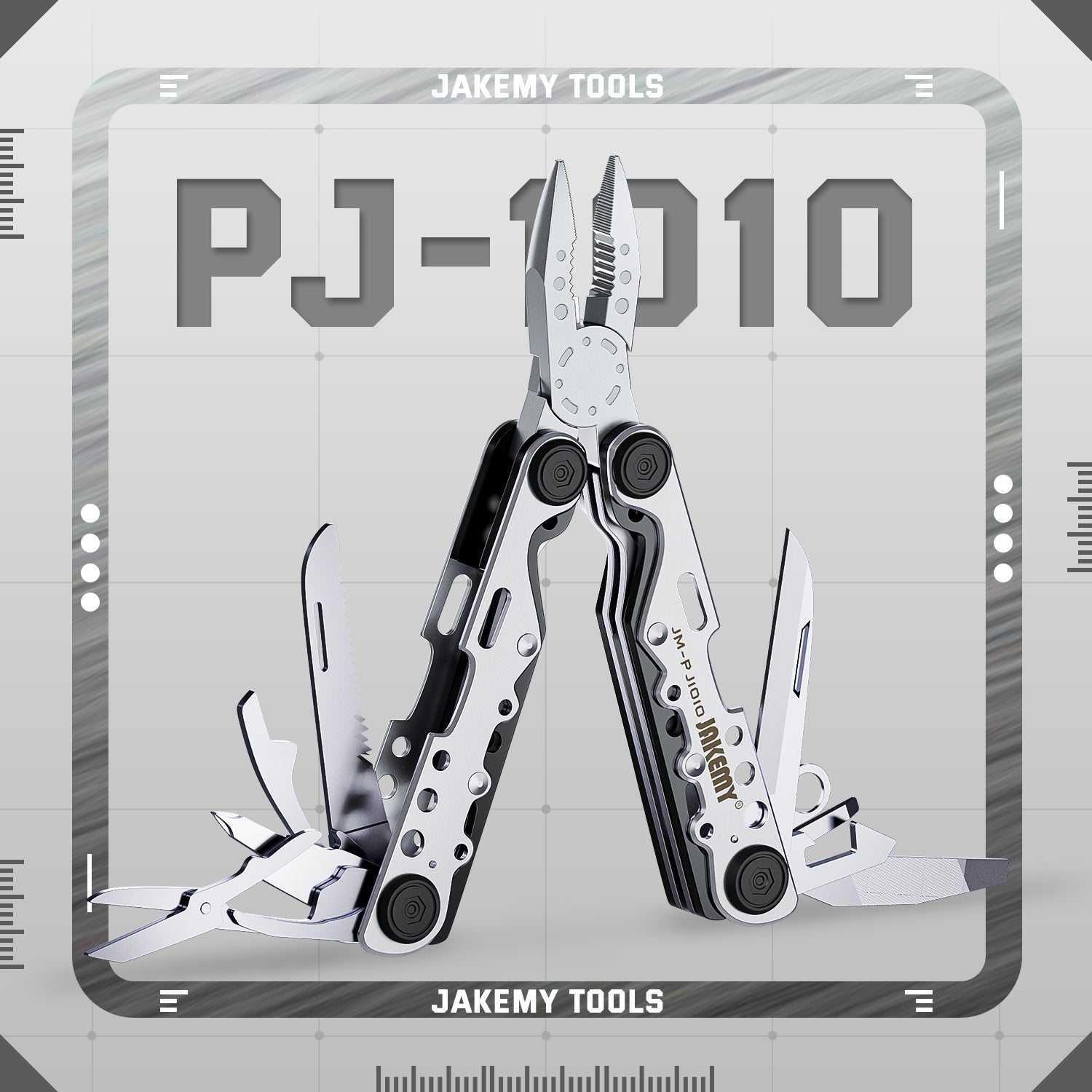 Jakemy Store Versatile JM 9-in-1 Outdoor Tool Kit: Includes Scissors, Screwdriver, and Carabiner for Travel