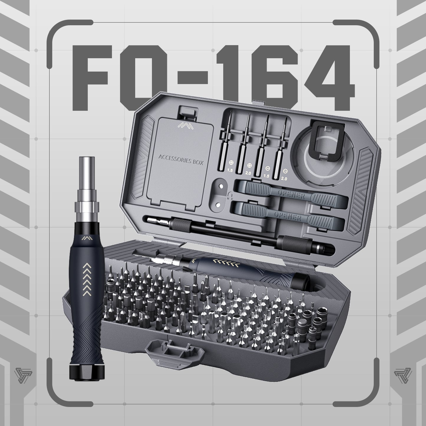Jakemy Store Versatile Precision at Your Fingertips: JM 164-in-1 Multi-Stage Adjustable Screwdriver Set with Opening Pry Tool