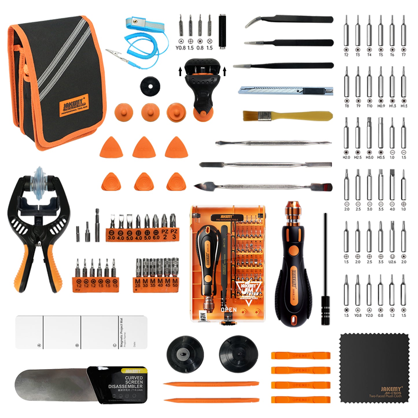 Jakemy Store Versatile Multifunctional Toolkit: JM 99-in-1 Repair Tool Kit with Flexible Shaft and Precision Bits