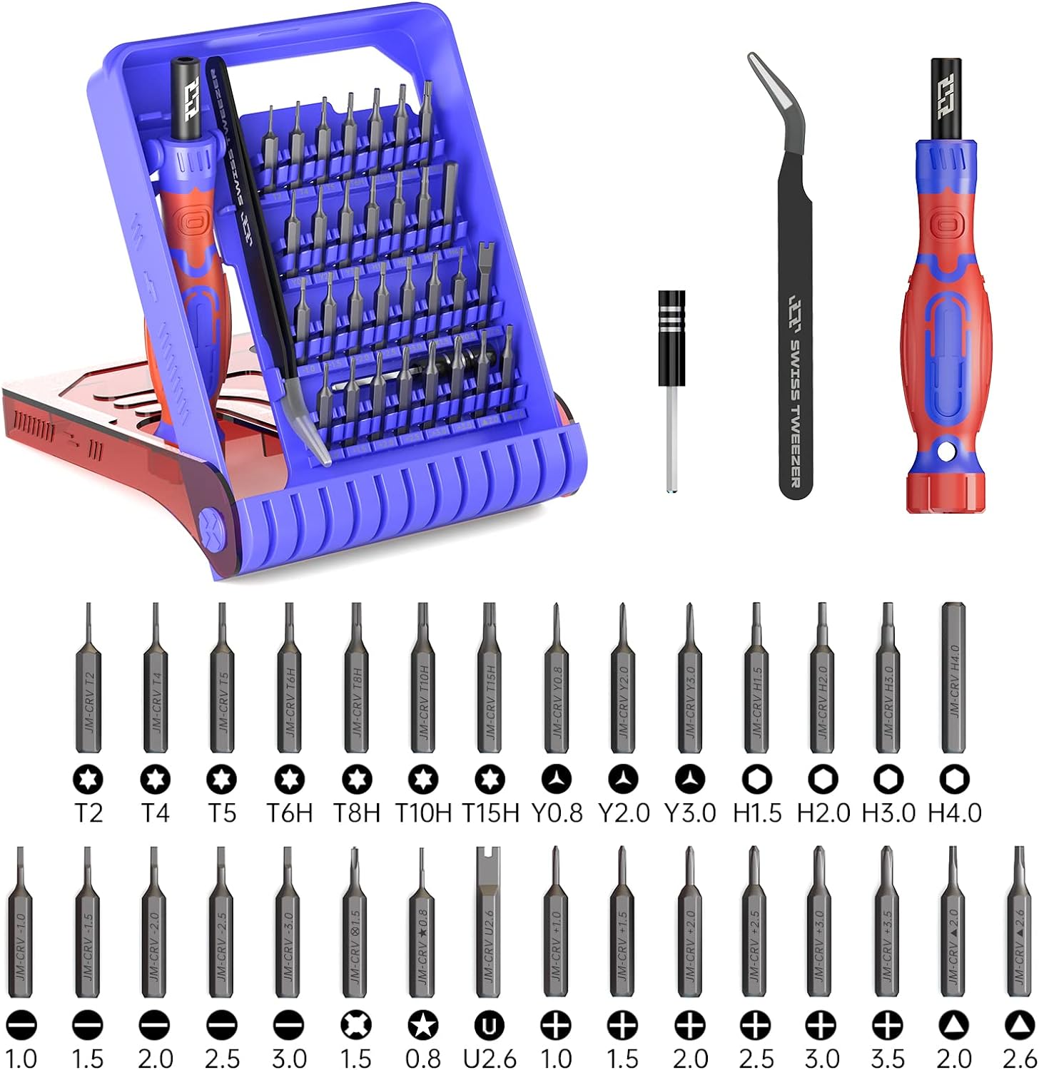 Jakemy Store Convenient Storage JM 33-in-1 Precision Screwdriver Set: Portable Case with Stable Storage Purple