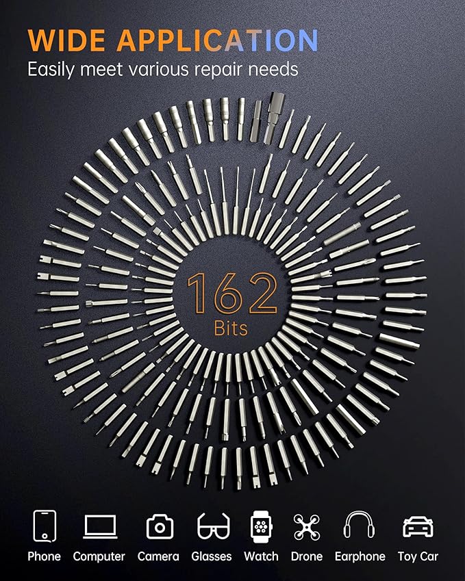 JAKEMY 180-in-1 Precision Screwdriver Set with 3 Ergonomic Handle Option