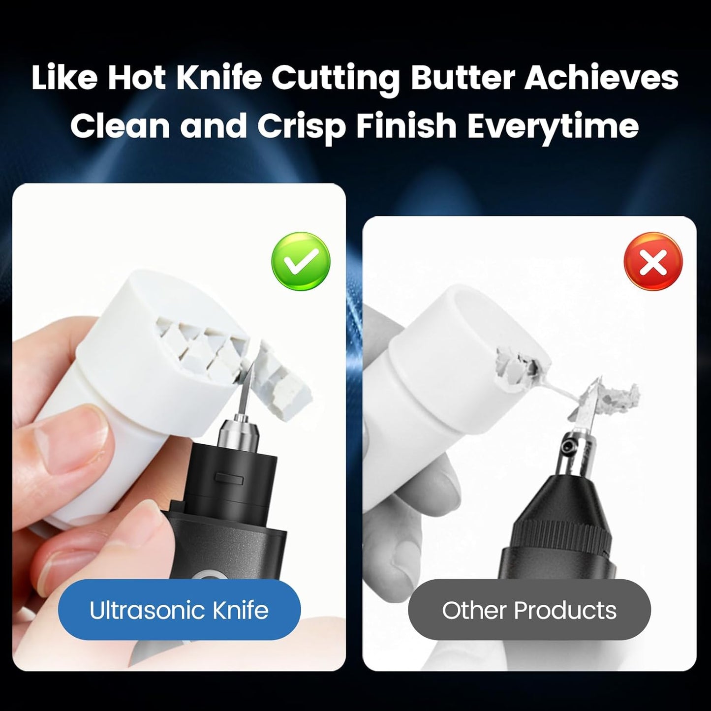 JAKEMY 35W 40kHz 2-in-1 Handheld Ultrasonic Cutter & Polisher, dedicated to fast and efficient cutting, grinding, and polishing (with cord, NO BATTERY)