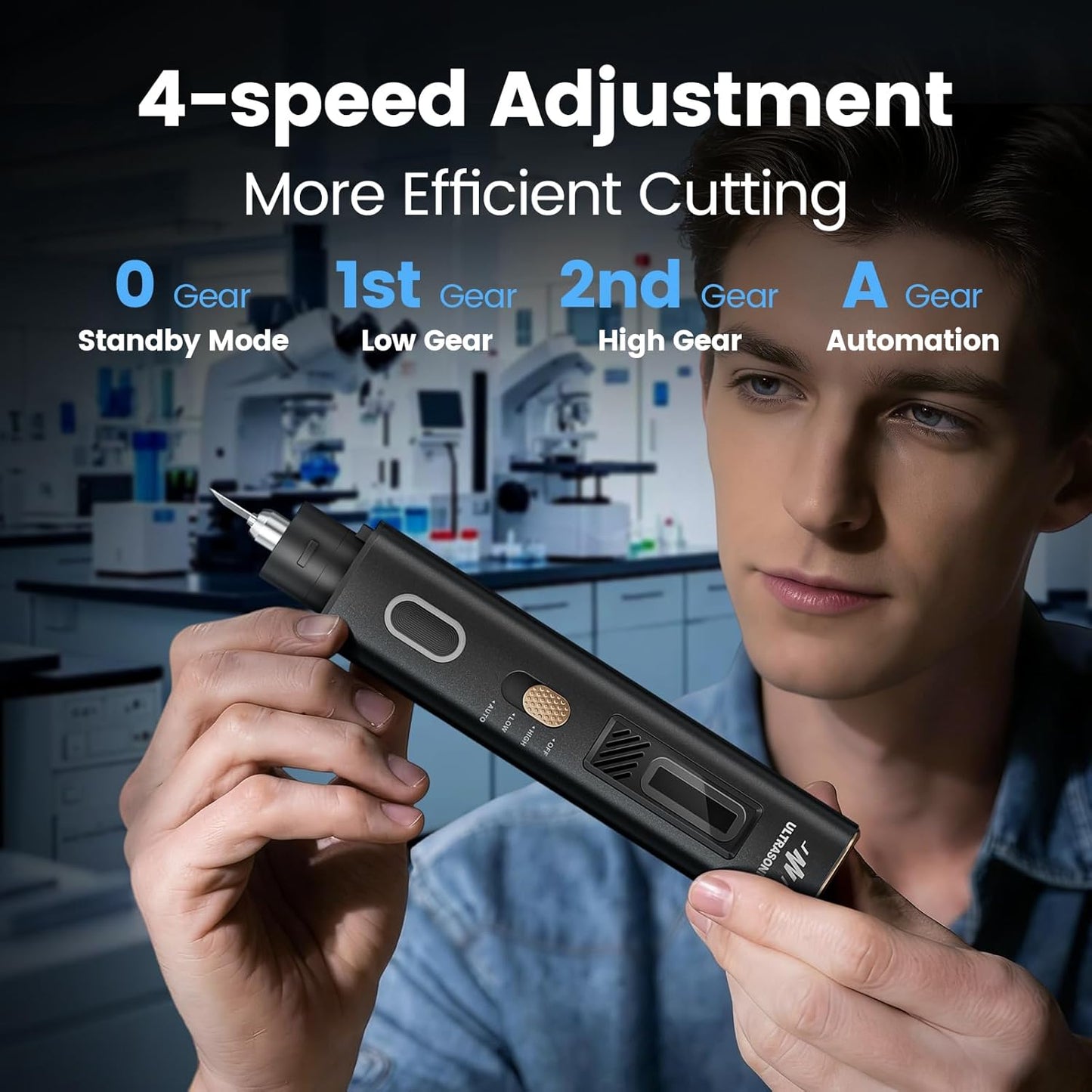JAKEMY 35W 40kHz 2-in-1 Handheld Ultrasonic Cutter & Polisher, dedicated to fast and efficient cutting, grinding, and polishing (with cord, NO BATTERY)