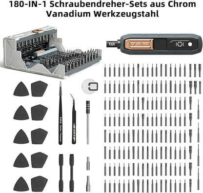 JAKEMY 180-in-1 Precision Screwdriver Set with 3 Ergonomic Handle Option