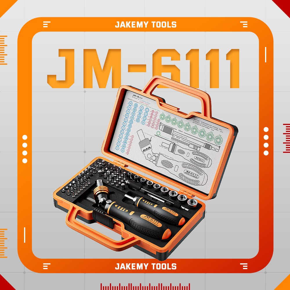 Jakemy Store Adapt to Your DIY Demands with Ease: JM 69-in-1 Ratchet Screwdriver Set with Adjustable Handles