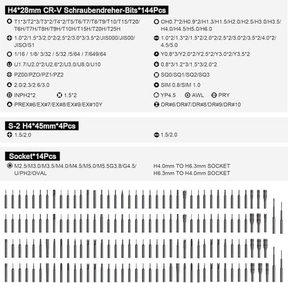 JAKEMY 180-in-1 Precision Screwdriver Set with 3 Ergonomic Handle Option