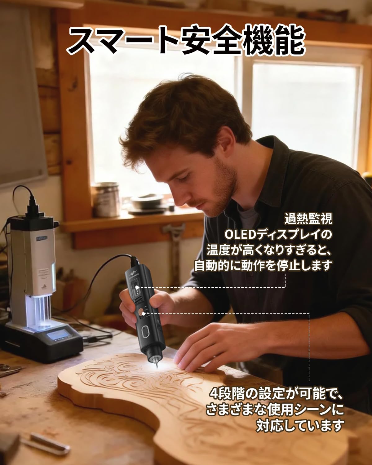 JAKEMY 35W 40kHz 2-in-1 Handheld Ultrasonic Cutter & Polisher, dedicated to fast and efficient cutting, grinding, and polishing (with cord, NO BATTERY)