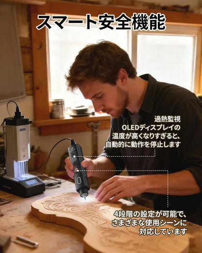 JAKEMY 35W 40kHz 2-in-1 Handheld Ultrasonic Cutter & Polisher, dedicated to fast and efficient cutting, grinding, and polishing (with cord, NO BATTERY)