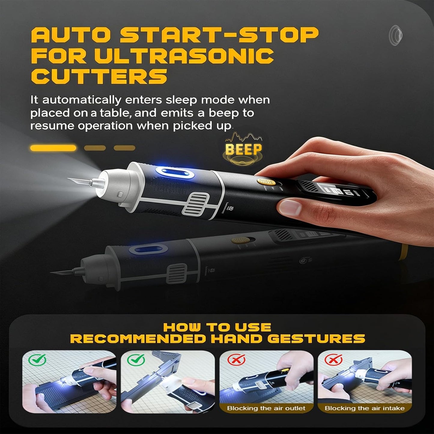 B-[UC02]2 In 1 Cordless Powerful Ultrasonic Cutter for Handworkers