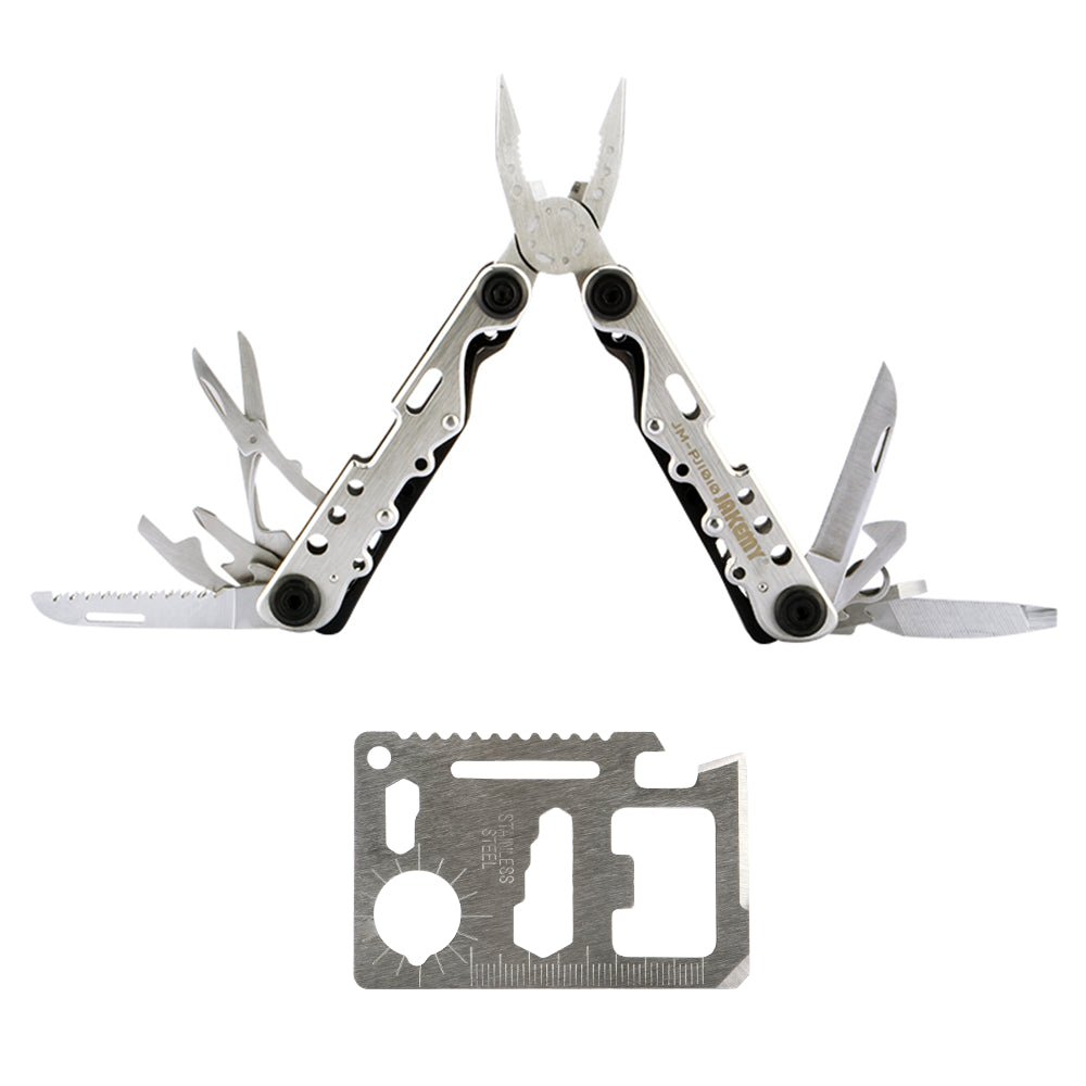 Jakemy Store Versatile JM 9-in-1 Outdoor Tool Kit: Includes Scissors, Screwdriver, and Carabiner for Travel