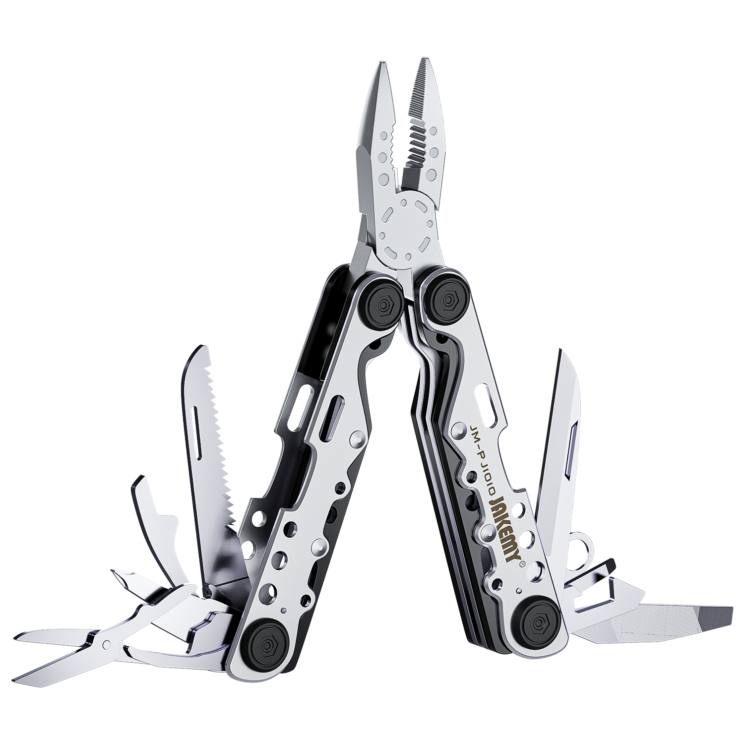Jakemy Store Versatile JM 9-in-1 Outdoor Tool Kit: Includes Scissors, Screwdriver, and Carabiner for Travel